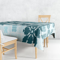 Vintage Hawaii Tablecloth Hawaiian Quilt Kapa Mismatch Teal - Wonder Print Shop