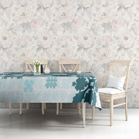 Vintage Hawaii Tablecloth Hawaiian Quilt Kapa Mismatch Teal - Wonder Print Shop