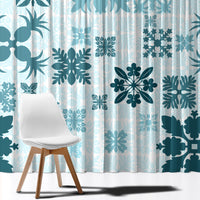 Vintage Hawaii Window Curtain Hawaiian Quilt Kapa Mismatch Teal - Wonder Print Shop