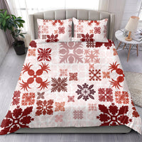 Vintage Hawaii Bedding Set Hawaiian Quilt Kapa Mismatch Red LT7 - Wonder Print Shop