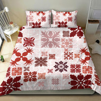Vintage Hawaii Bedding Set Hawaiian Quilt Kapa Mismatch Red LT7 - Wonder Print Shop