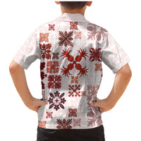 Vintage Hawaii Family Matching Mermaid Dress and Hawaiian Shirt Hawaiian Quilt Kapa Mismatch Red LT7 - Wonder Print Shop