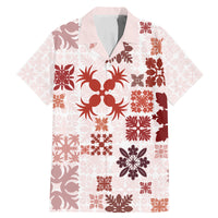 Vintage Hawaii Family Matching Mermaid Dress and Hawaiian Shirt Hawaiian Quilt Kapa Mismatch Red LT7 - Wonder Print Shop