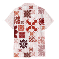 Vintage Hawaii Family Matching Mermaid Dress and Hawaiian Shirt Hawaiian Quilt Kapa Mismatch Red LT7 - Wonder Print Shop