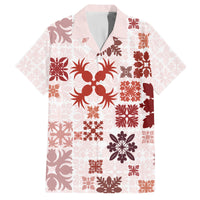 Vintage Hawaii Family Matching Summer Maxi Dress and Hawaiian Shirt Hawaiian Quilt Kapa Mismatch Red - Wonder Print Shop