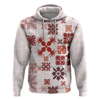 Vintage Hawaii Hoodie Hawaiian Quilt Kapa Mismatch Red - Wonder Print Shop