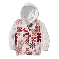 Vintage Hawaii Kid Hoodie Hawaiian Quilt Kapa Mismatch Red - Wonder Print Shop