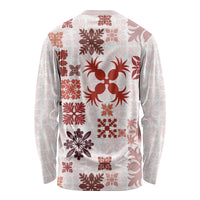 Vintage Hawaii Long Sleeve Shirt Hawaiian Quilt Kapa Mismatch Red - Wonder Print Shop