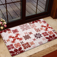 Vintage Hawaii Rubber Doormat Hawaiian Quilt Kapa Mismatch Red - Wonder Print Shop