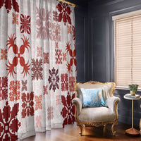 Vintage Hawaii Window Curtain Hawaiian Quilt Kapa Mismatch Red - Wonder Print Shop