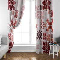 Vintage Hawaii Window Curtain Hawaiian Quilt Kapa Mismatch Red - Wonder Print Shop