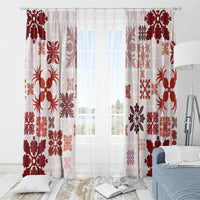 Vintage Hawaii Window Curtain Hawaiian Quilt Kapa Mismatch Red - Wonder Print Shop
