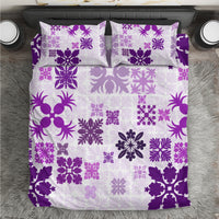 Vintage Hawaii Bedding Set Hawaiian Quilt Kapa Mismatch Purple LT7 - Wonder Print Shop