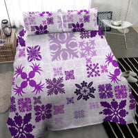 Vintage Hawaii Bedding Set Hawaiian Quilt Kapa Mismatch Purple LT7 - Wonder Print Shop