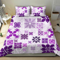 Vintage Hawaii Bedding Set Hawaiian Quilt Kapa Mismatch Purple LT7 - Wonder Print Shop