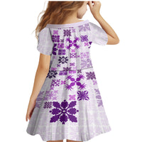 Vintage Hawaii Family Matching Mermaid Dress and Hawaiian Shirt Hawaiian Quilt Kapa Mismatch Purple LT7 - Wonder Print Shop