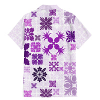 Vintage Hawaii Family Matching Mermaid Dress and Hawaiian Shirt Hawaiian Quilt Kapa Mismatch Purple LT7 - Wonder Print Shop