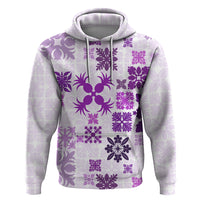 Vintage Hawaii Hoodie Hawaiian Quilt Kapa Mismatch Purple - Wonder Print Shop
