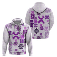 Vintage Hawaii Hoodie Hawaiian Quilt Kapa Mismatch Purple - Wonder Print Shop