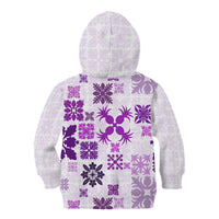Vintage Hawaii Kid Hoodie Hawaiian Quilt Kapa Mismatch Purple - Wonder Print Shop