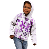 Vintage Hawaii Kid Hoodie Hawaiian Quilt Kapa Mismatch Purple - Wonder Print Shop