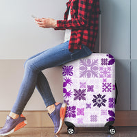 Vintage Hawaii Luggage Cover Hawaiian Quilt Kapa Mismatch Purple - Wonder Print Shop