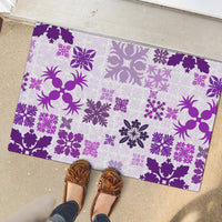 Vintage Hawaii Rubber Doormat Hawaiian Quilt Kapa Mismatch Purple - Wonder Print Shop