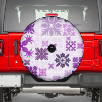 Vintage Hawaii Spare Tire Cover Hawaiian Quilt Kapa Mismatch Purple - Wonder Print Shop