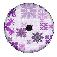 Vintage Hawaii Spare Tire Cover Hawaiian Quilt Kapa Mismatch Purple - Wonder Print Shop