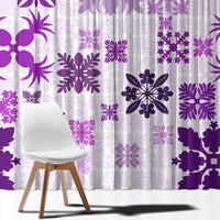 Vintage Hawaii Window Curtain Hawaiian Quilt Kapa Mismatch Purple - Wonder Print Shop