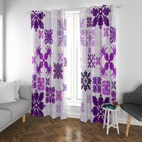 Vintage Hawaii Window Curtain Hawaiian Quilt Kapa Mismatch Purple - Wonder Print Shop
