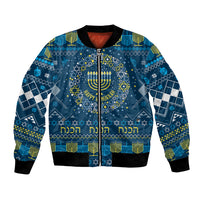 Happy Hanukkah Bomber Jacket Love and Lights Menorah LT7 - Wonder Print Shop