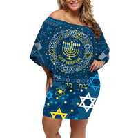 Happy Hanukkah Family Matching Off Shoulder Short Dress and Hawaiian Shirt Love and Lights Menorah LT7 - Wonder Print Shop
