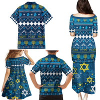 Happy Hanukkah Family Matching Puletasi Dress and Hawaiian Shirt Love and Lights Menorah - Wonder Print Shop