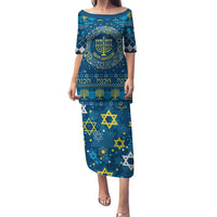 Happy Hanukkah Family Matching Puletasi Dress and Hawaiian Shirt Love and Lights Menorah - Wonder Print Shop