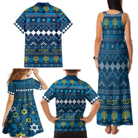Happy Hanukkah Family Matching Tank Maxi Dress and Hawaiian Shirt Love and Lights Menorah - Wonder Print Shop