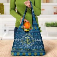 Happy Hanukkah Grocery Bag Love and Lights Menorah