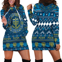 Happy Hanukkah Hoodie Dress Love and Lights Menorah - Wonder Print Shop