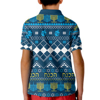 Happy Hanukkah Kid Polo Shirt Love and Lights Menorah - Wonder Print Shop