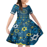 Happy Hanukkah Kid Short Sleeve Dress Love and Lights Menorah - Wonder Print Shop