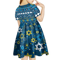 Happy Hanukkah Kid Short Sleeve Dress Love and Lights Menorah - Wonder Print Shop