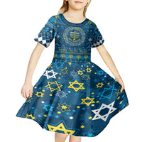 Happy Hanukkah Kid Short Sleeve Dress Love and Lights Menorah - Wonder Print Shop