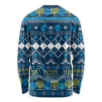 Happy Hanukkah Long Sleeve Shirt Love and Lights Menorah - Wonder Print Shop