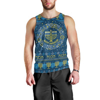 Happy Hanukkah Men Tank Top Love and Lights Menorah - Wonder Print Shop