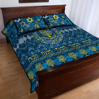Happy Hanukkah Quilt Bed Set Love and Lights Menorah - Wonder Print Shop