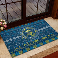 Happy Hanukkah Rubber Doormat Love and Lights Menorah - Wonder Print Shop