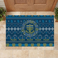 Happy Hanukkah Rubber Doormat Love and Lights Menorah - Wonder Print Shop