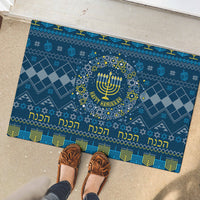 Happy Hanukkah Rubber Doormat Love and Lights Menorah - Wonder Print Shop