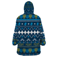 Happy Hanukkah Wearable Blanket Hoodie Love and Lights Menorah - Wonder Print Shop