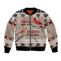 Christmas Cardinal Birds Bomber Jacket Cardinals Appear When Loved Ones Are Near LT7 - Wonder Print Shop